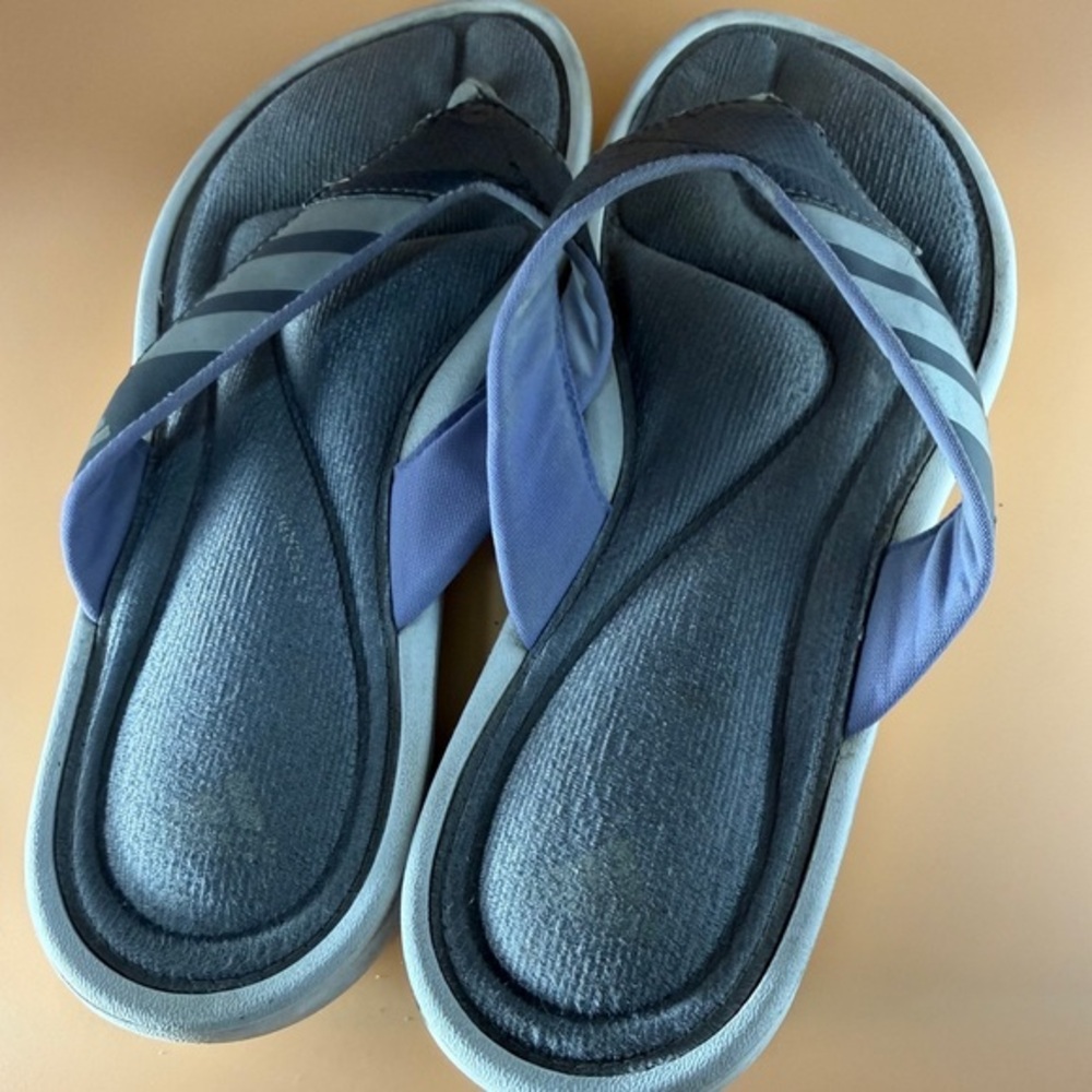 adidas Blue and Gray Sandals. Much loved.